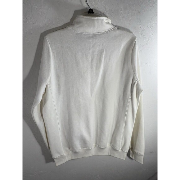 IZOD 1/4 Zip Sz Large Sweater Men’s Cotton Cream Ivory Preppy Golf Cotton Blend - Picture 6 of 8
